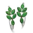 .925 Silver & Green Turquoise Leaf Hoop Earrings