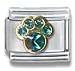 Clearly Charming December Blue Zircon Gold & Czech Crystal Paw Print Birthstone Paw Print Italian Charm Bracelet Link