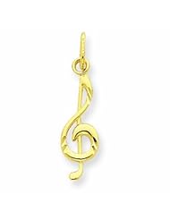 14K Gold Music Note Pendant