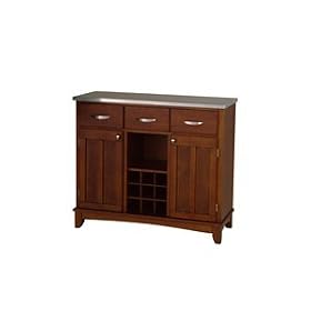 Home Styles Cherry Server with Stainless Steel Top 41.75x17x36.25-in. by Home Styles