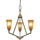 Hampton Bay 3 Light Chandelier in Chestnut with Autumn Mist Glass