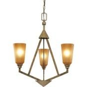 Hampton Bay 3 Light Chandelier in Chestnut with Autumn Mist Glass by hampton bay