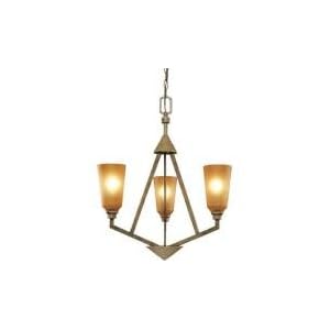 Hampton Bay 3 Light Chandelier in Chestnut with Autumn Mist Glass by 