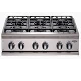 DCS CP366SSN 36 Pro-Style Gas Rangetop with 6 Sealed Dual Flow Burners and Continuous Grates: Natural Gas