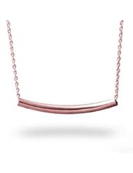 Bar Charm Necklace 18k Rose Gold Plated Over Silver Bar Necklace