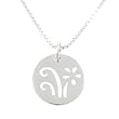 Small Round Cut Out Daisy Flower Pendant or Charm in Sterling Silver on a 16" Sterling Box Chain, #8014