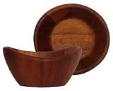 Wood Small Round Bowl 5.5"D x 3"H Set of 2
