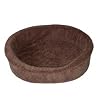 Large Brown Fur Dog Bed King Pet Bed-Ortho Comfort. Outside Dim. 33x23x7". Inside Dim. 30x20x7". Washable Cover. We make them in the USA.Bed is dark brown. Photo appears lighter.