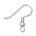Silver Plated Earring Hooks with Ball & Coil (144)