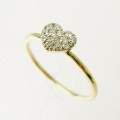 敷きつめたダイヤ!パヴェのハートモチーフby Natuki katou(加藤夏希 ミー(me)シリーズ)95-0118K10YG(10金イエローゴールド)ダイヤモンドリング(me.)