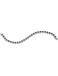 Black and White Round Diamond Flower Channel Set Bracelet 14k Yellow OR White Gold (3.50 cttw)