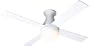 42" Gloss White Ball Hugger Ceiling Fan with Light Kit