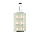 Troy Lighting F2207WB Raffia - Twelve Light Large Pendant, Weathered Bark Finish with Wheat Glass with Raffia Shade