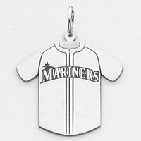 Sterling Silver Seattle Mariners Medium Jersey Pendant
