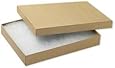 10 Pack Cotton Filled Kraft Color Jewelry Gift and Retail Boxes 5.25 X 3.75 X 1 Inch Size