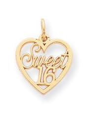 14kt Yellow Gold Sweet 16 Charm