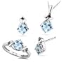 0.05 Ct Black Diamonds & 2.83 Cts Aquamarine Set in 14K White Gold