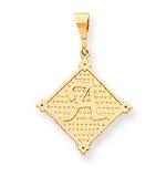 10k Diamond Shape Framed Initial A Charm