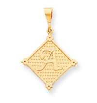 10k Diamond Shape Framed Initial A Charm