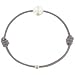 Bijoux Les Poulettes - Bracelet La Perle de Culture Blanche des Poulettes Lien Gris Foncé