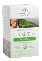 Organic India Tulsi Green Tea, 18-Count Teabags (Pack of 6)