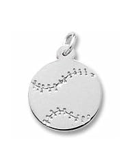 Rembrandt Charms, Baseball Charm in Solid Sterling Silver or Gold, Engravable