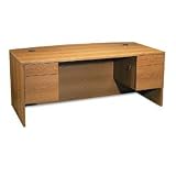 10500 Series Bow Front Double Pedestal Desk, 72W X 36D X 29-1/2H, Medium Oak (HON10595MM)