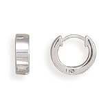 21cmaq8HikL. SL160  Small Square Polished Hinged Huggies Sterling Silver Earrings