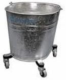 Geerpres 2107 Seaway Galvanized Steel Oval Bucket On 2" Casters, 12" Length x 18" Width x 19-1/2" Height, 35 qt Capacity
