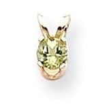 14k 4mm Round Peridot Birthstone Pendant XBE211