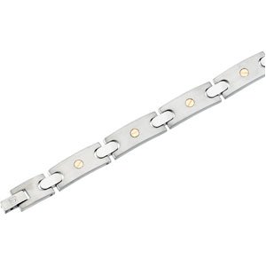 8.5 Inch 18K Yellow & Titanium Gold Mens Bracelet