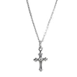 Crystal Cross Children's Necklace Sterling Silver 13-inch Adjustable
