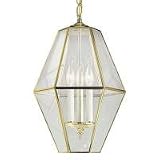 Progress Lighting Polished Brass Clear Flat Three-Light Pendant