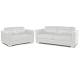 Diamond Sofa Berkley Collection Tufted White Sofa And Loveseat Set