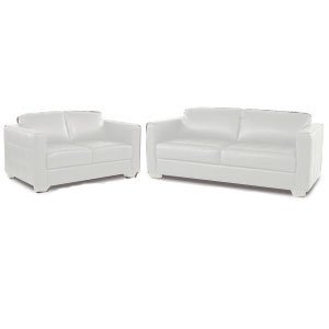 Diamond Sofa Berkley Collection Tufted White Sofa And Loveseat Set