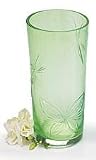 Butterfly Glass Vase Hand Blown Seafoam Green 7 H