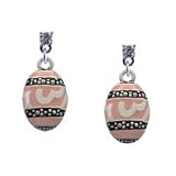 Pink Easter Egg Clear Swarovski Post Charm Earrings [Jewelry]