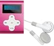 CLIP SONIC MP103 1GB MP3 Player - Pink + In-Ear Stereo Headphone, Silver
