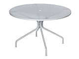 Cambi 32 in. Round Table w Umbrella Hole in Antique Iron Finish