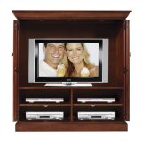 Riverside Furniture 496C Calais Bi - Fold Door 56.5" Entertainment Center in Prestige Cherry