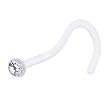 18 Gauge Clear Gem BIOPLAST Nose Ring