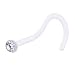 18 Gauge Clear Gem Bioplast Nose Ring