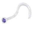 Clear BIOPLAST Tanzanite SWAROVSKI Nose Screw Ring