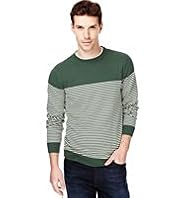 Autograph Pure Cotton Feeder Striped Jumper