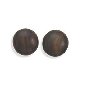 Camagong Tiger Wood Button Fashion Post Earrings