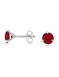 Round Ruby Martini Earrings - Made In USA