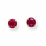 14k 5mm Ruby Earrings - July