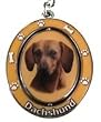 Red Dachshund Spinning Keychain