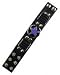 Outer Rebel Fashion Wristband Bracelets- Black with Purple Star on Round Metal Plate