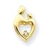 14k Heart Shaped .03ct Diamond. Mother & Child Pendant